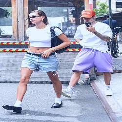 Hailey and Justin Bieber Wear Matching Casual Looks for NYC Lunch Date